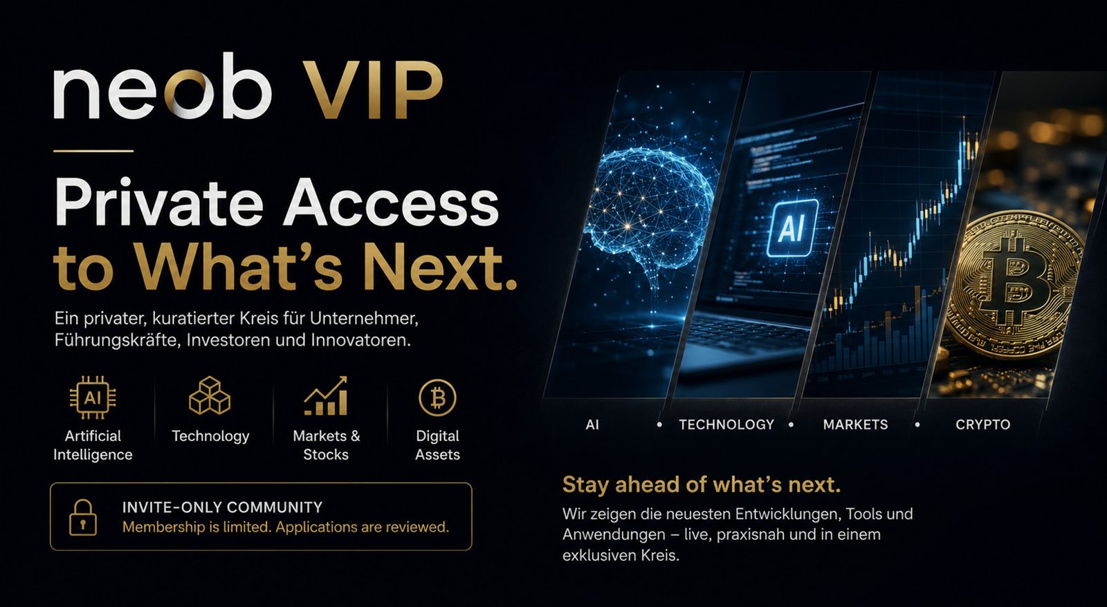 neob VIP – Private Access to What's Next. AI, Technology, Markets, Digital Assets